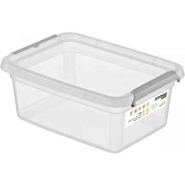 DONAU Home opbergdoos, 1,5 liter, transparant