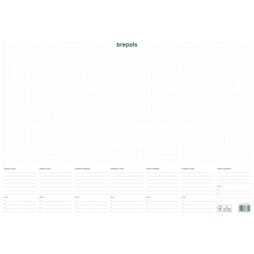 Brepols schrijfonderlegger met weekkalender, ongedateerd