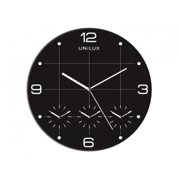 Wandklok Unilux On Time 30,5cm zwart/wit
