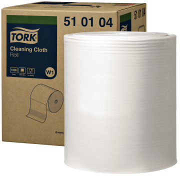 Reiningingsdoek Tork W1 herbruikbaar nonwoven 1000 vel wit 510104