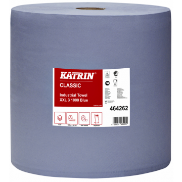 Poetspapier Katrin 3-laags XXL 380mm x360m blauw