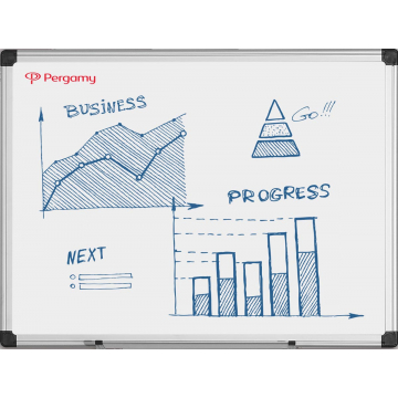 Pergamy Excellence emaille magnetisch whiteboard ft 120 x 90 cm