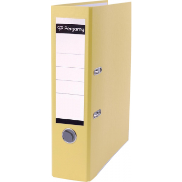 Pergamy ordner, voor ft A4, uit PP en papier, rug van 8 cm, geel