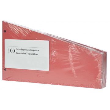 Pergamy trapezium verdeelstroken, pak van 100 stuks, rood