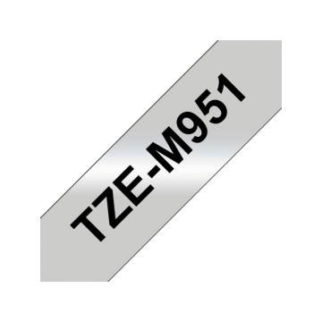 Labeltape Brother P-touch TZE-M951 24mm zwart op zilver