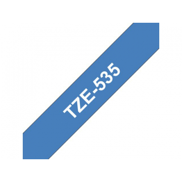 Labeltape Brother P-touch TZE-535 12mm wit op blauw