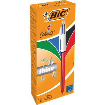 Bic balpen 4 Colour Shine, rood