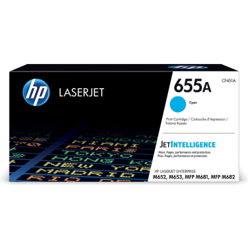 HP toner 655A cyaan, 10.500 pagina's - OEM: CF451A