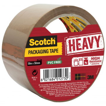 Scotch verpakkingsplakband Heavy, ft 50 mm x 50 m, PP, bruin, individuele verpakking