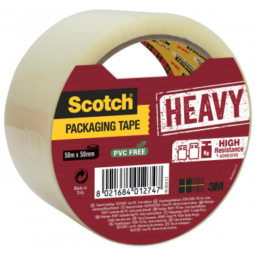 Scotch verpakkingsplakband Heavy, ft 50 mm x 50 m, PP, transparant, individuele verpakking