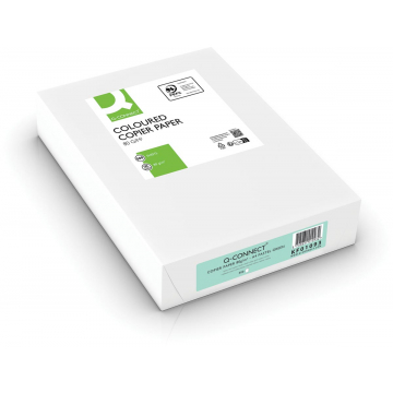 Q-CONNECT gekleurd kopieerpapier, A4, 80g, pak van 500 vel, lichtgroen