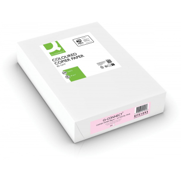 Q-CONNECT gekleurd kopieerpapier, A4, 80g, pak van 500 vel, roze