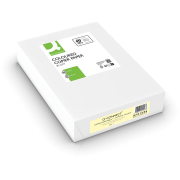 Q-CONNECT gekleurd kopieerpapier, A4, 80g, pak van 500 vel, lchtgeel