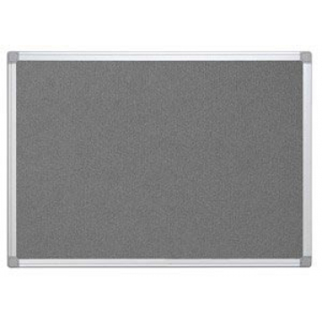 Q-Connect textielbord met aluminium frame 60 x 45 cm grijs