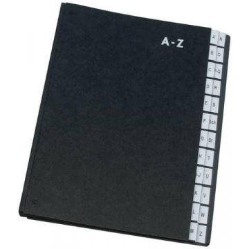 Q-CONNECT sorteermap, karton, ft A4, 24 delen, zwart
