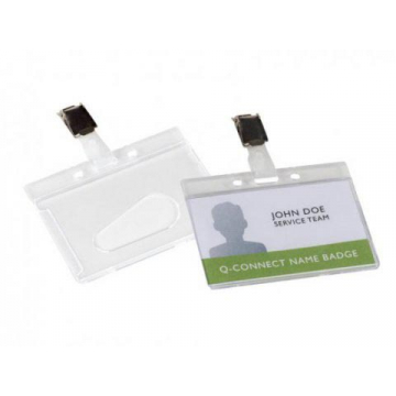 Q-Connect badge met clip 85 x 54 mm