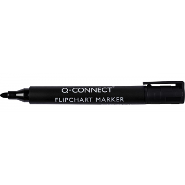 Q-CONNECT flipchartmarker, 2-3 mm, ronde punt, met clip, zwart