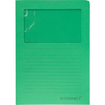 Q-CONNECT L-map met venster, 120 g/m², A4, pak van 100 stuks, groen