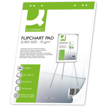 Q-CONNECT flip-overblok, ft 65 x 98 cm, 70 g/m², geruit, 50 vel