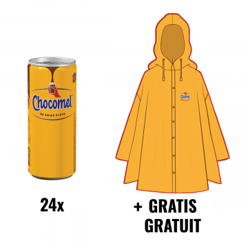 ACTIE CHOCOMEL: 1 x chocolademelk, 25 cl, 24 stuks (ref. 105100) + GRATIS 1 x Cécémel Poncho