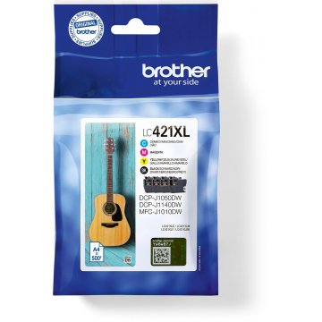 Brother inktcartridge, 500 pagina's, OEM LC-421XLVAL, 4 kleuren