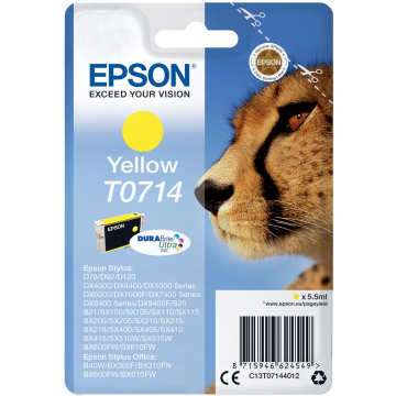 Epson inktcartridge T0714 geel, 415 pagina's - OEM: C13T07144012