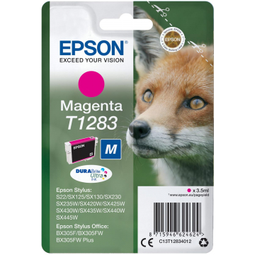 Epson inktcartridge T1283 magenta, 140 pagina's - OEM: C13T12834012