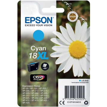 Epson inktcartridge 18XL cyaan, 450 pagina's - OEM: C13T18124012