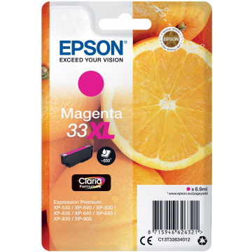Epson inktcartridge 33XL magenta, 650 pagina's - OEM: C13T33634012