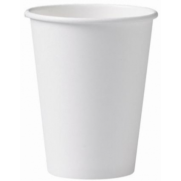 Beker uit karton, 250 ml, diameter 90 mm, wit, doos van 1000 stuks