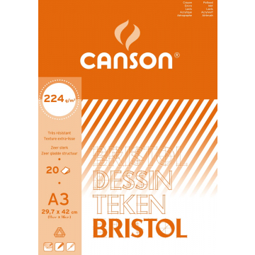 Canson tekenblok Bristol ft 29,7 x 42 cm (A3)