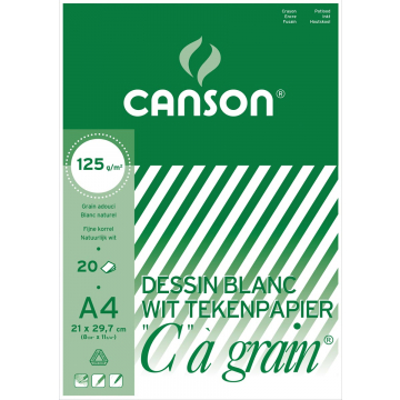 Canson Tekenblok "C" à grain 125 g/m², ft 21 x 29,7 cm (A4)