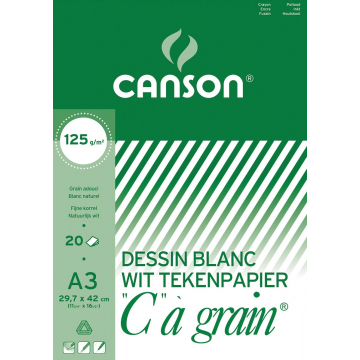 Canson Tekenblok "C" à grain 125 g/m², ft 29,7 x 42 cm (A3)