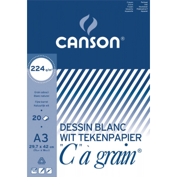 Canson Tekenblok "C" à grain 224 g/m², ft 29,7 x 42 cm (A3)