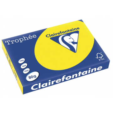 Clairefontaine Trophée Intens A3 fluo geel, 80 g, 500 vel