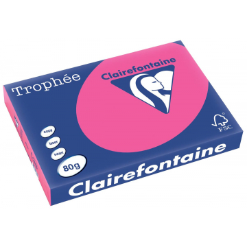 Clairefontaine Trophée Intens A3 fluo roze, 80 g, 500 vel