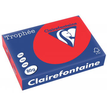 Clairefontaine Trophée Intens A4 koraalrood, 80 g, 500 vel