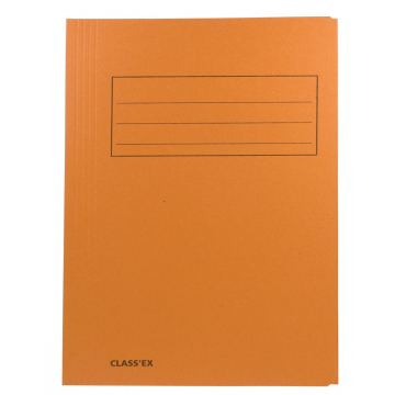 Class'ex dossiermap, 3 kleppen ft 23,7 x 34,7 cm (voor ft folio), orange