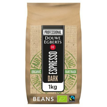 Douwe Egberts koffiebonen Espresso Dark Roast, bio & fairtrade, pak van 1 kg