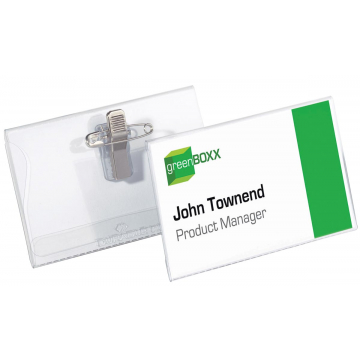 Durable badge met combiklem ft 54 x 90 mm, in een doos