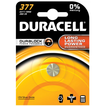 Duracell knoopcel Duralock 377, op blister