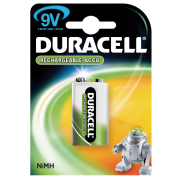 Duracell oplaadbare batterijen 9V, op blister