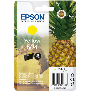 Epson inktcartridge 604, 130 pagina's, OEM C13T10G44010, geel