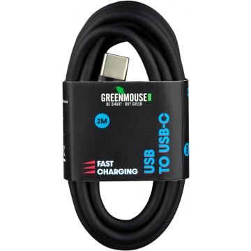 Greenmouse kabel, USB-A naar USB-C, 2 m, zwart