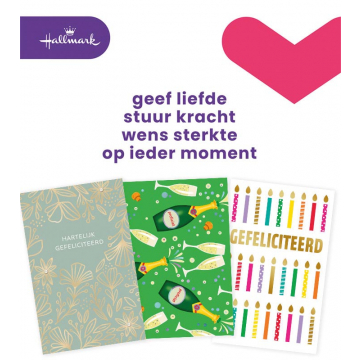 Hallmark navulset wenskaarten, felicitatie, pak van 6 stuks