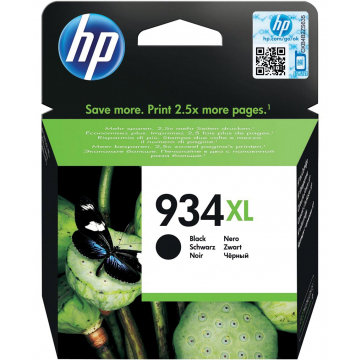 HP inktcartridge 934XL zwart, high capacity, 1000 pagina's - OEM: C2P23AE
