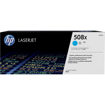 HP toner 508X cyaan, 9500 pagina's - OEM: CF361X