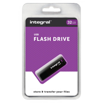 Integral USB 2.0 stick, 32 GB, zwart