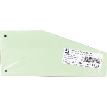 Q-CONNECT trapezium verdeelstroken, pak van 100 stuks, groen