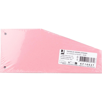 Q-CONNECT trapezium verdeelstroken, pak van 100 stuks, roze